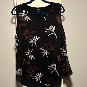 Alfani Black and Red Floral Blouse